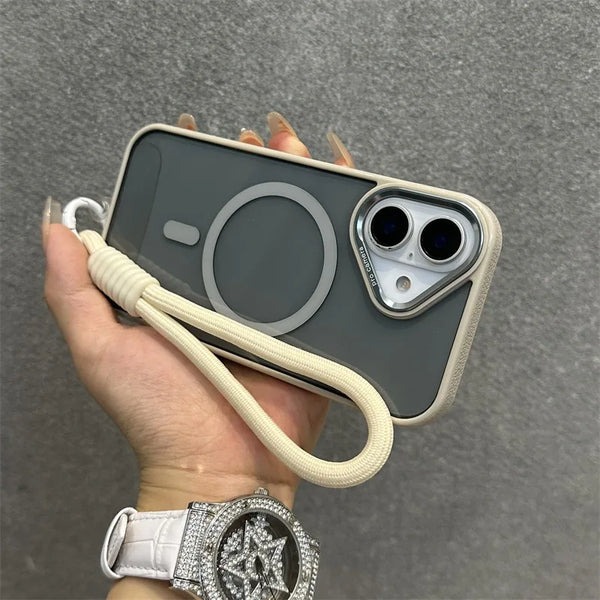 Magsafe Leder Bumper Transparent Case für iPhone 13/14/15/16 Pro Max