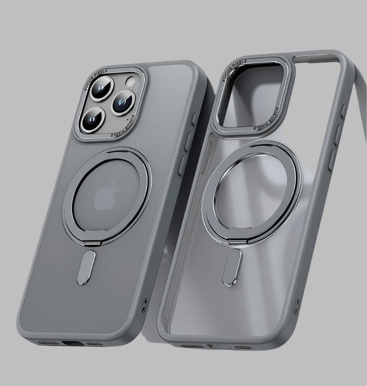 Luxury 360° Rotating Stand Case for iPhone 16 Pro Max, Magnetic Magsafe Ring Holder, Anti-Scratch and Wireless Charging Compatible