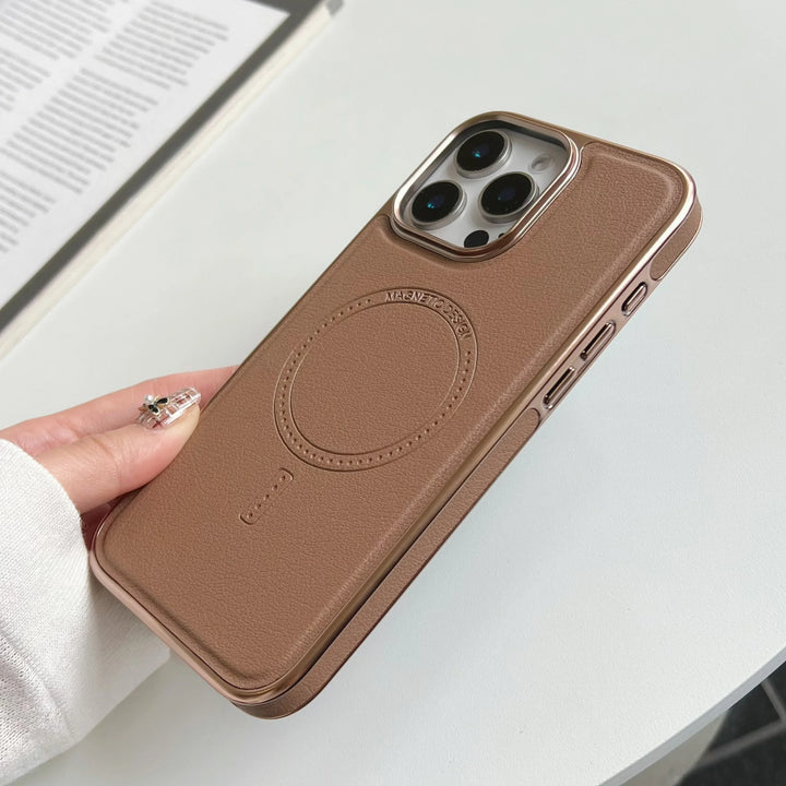 Luxury Business Leather Magnetic Case for iPhone 16/15/14/13 Pro Max, Sleek and Professional Design
