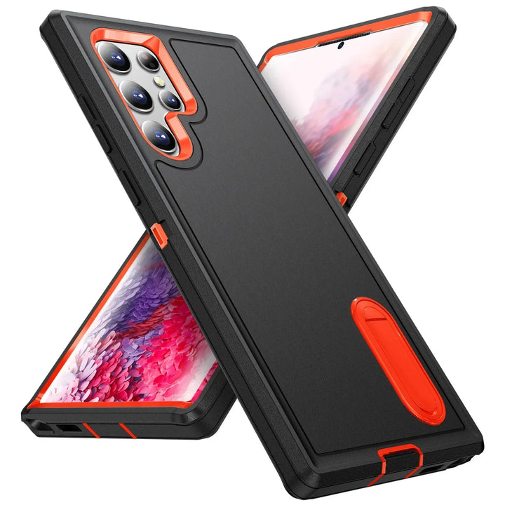 Heavy Duty Anti-Scratch Rugged Case for Samsung Galaxy S25, S24, S23, A54, A15, A16 – Shockproof, Kickstand, Wireless Charging Compatible