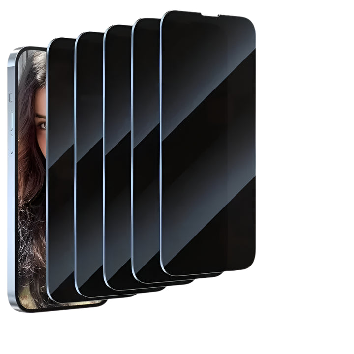 5-Pack Full Coverage Privacy Tempered Glass for iPhone 6–16 Series – Anti-Spy, Anti-Scratch, Water-Resistant