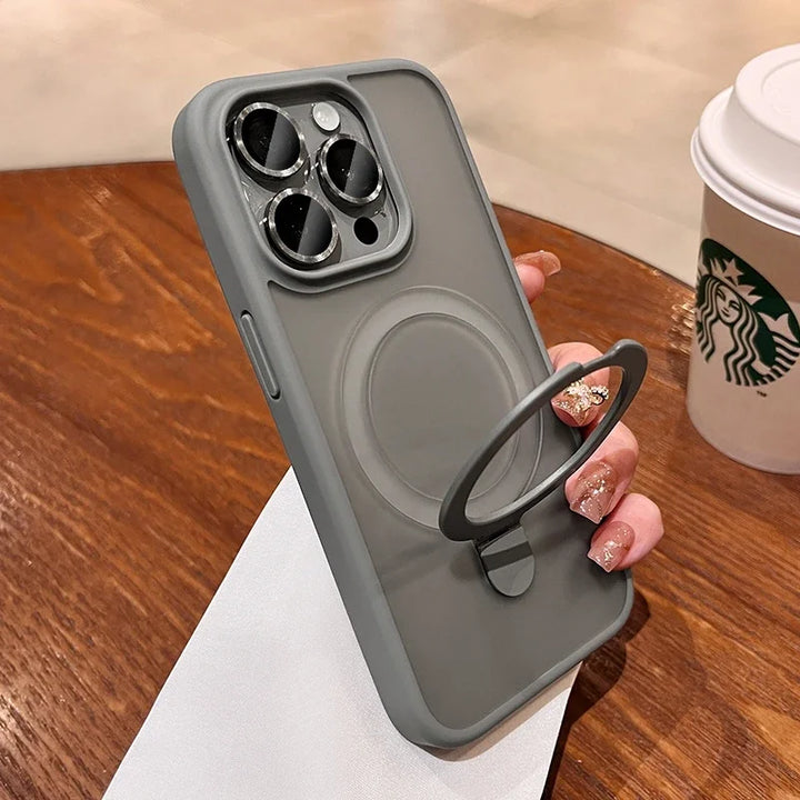 Luxury MagSafe Wireless Charging Case for iPhone 16/15/14/13/12/11 Pro Max with Magnetic Ring & Camera Protection
