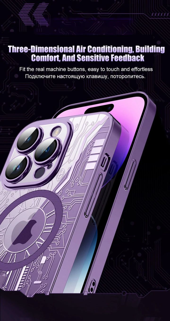 Luxury Plating For Magsafe Wireless Charge Case For iPhone 11 12 13 14 15 16 Pro Max Plus Phone Cases Soft Magnetic Bumper Cover