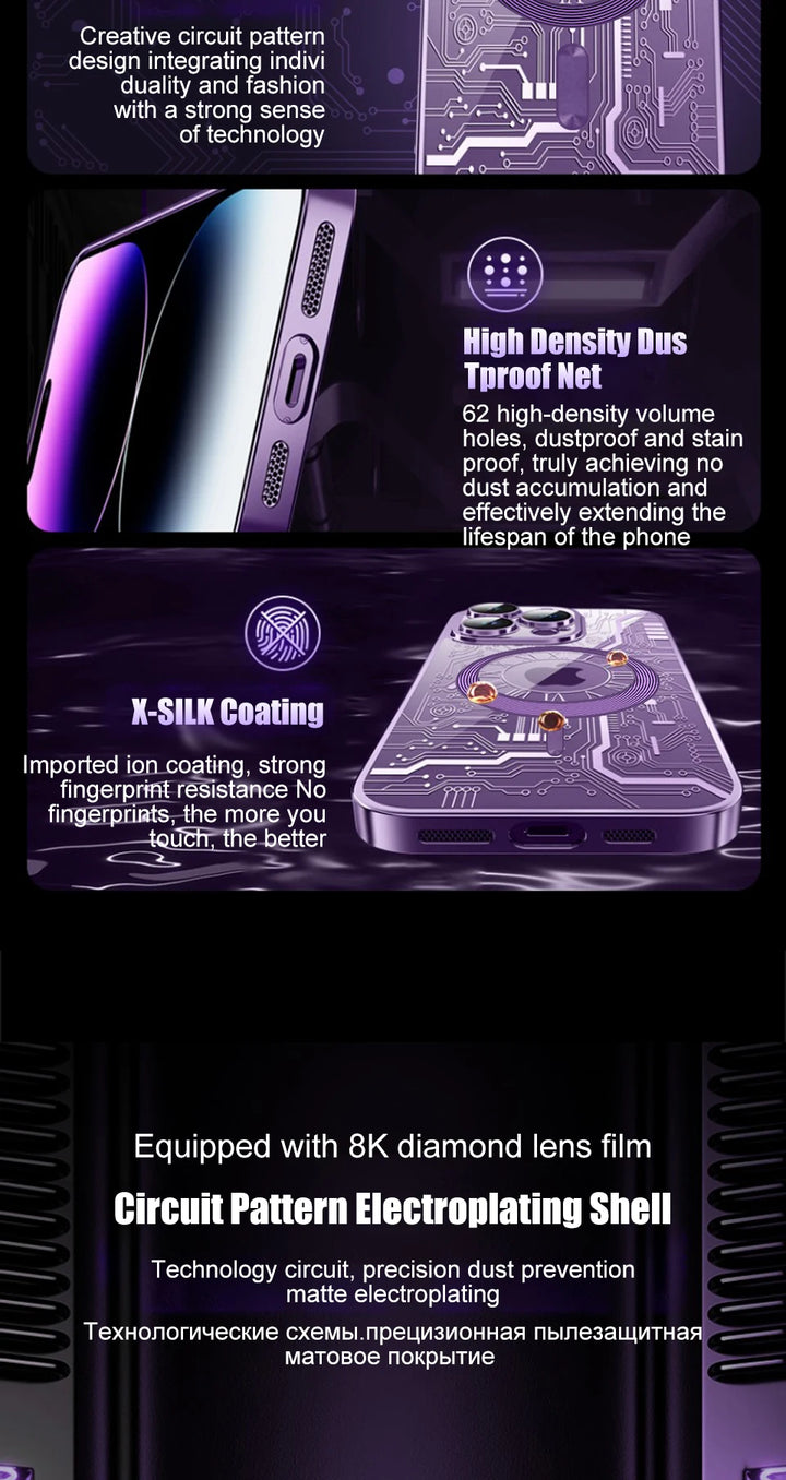 Luxury Plating For Magsafe Wireless Charge Case For iPhone 11 12 13 14 15 16 Pro Max Plus Phone Cases Soft Magnetic Bumper Cover