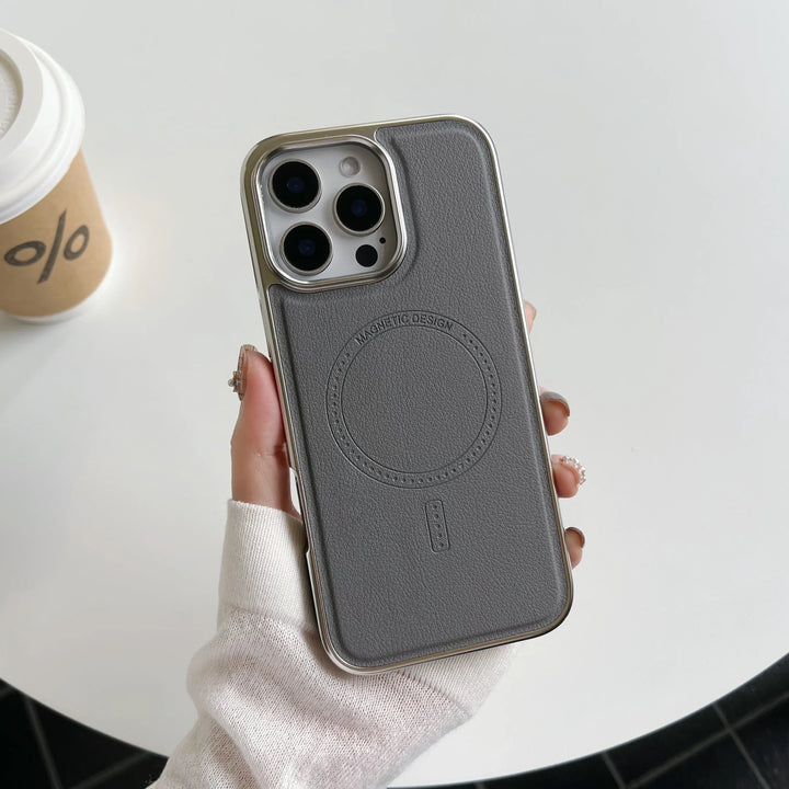 Luxury Business Leather Magnetic Case for iPhone 16/15/14/13 Pro Max, Sleek and Professional Design