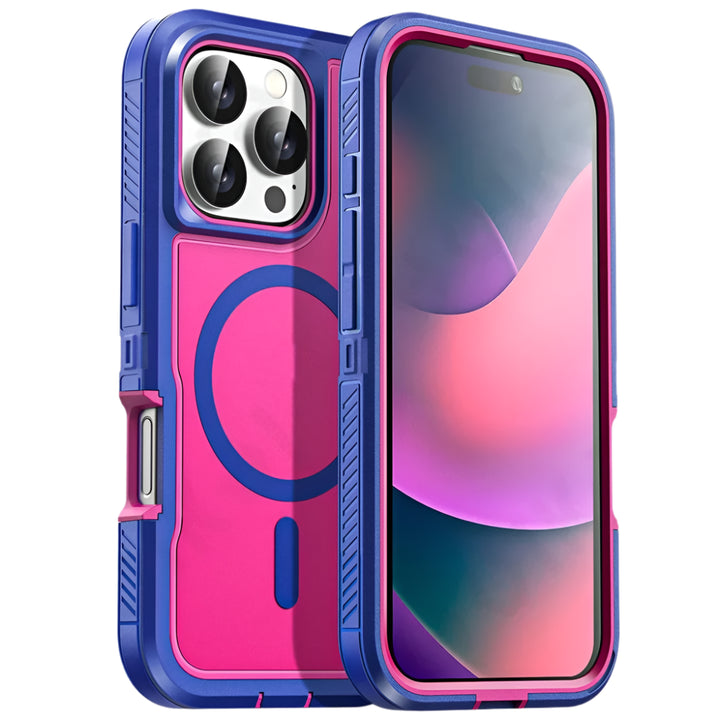 Heavy Duty Rugged Case for iPhone 16 15 14 13 12 – Shockproof Magnetic Armor Cover with Ring Stand & Slide Camera Protection