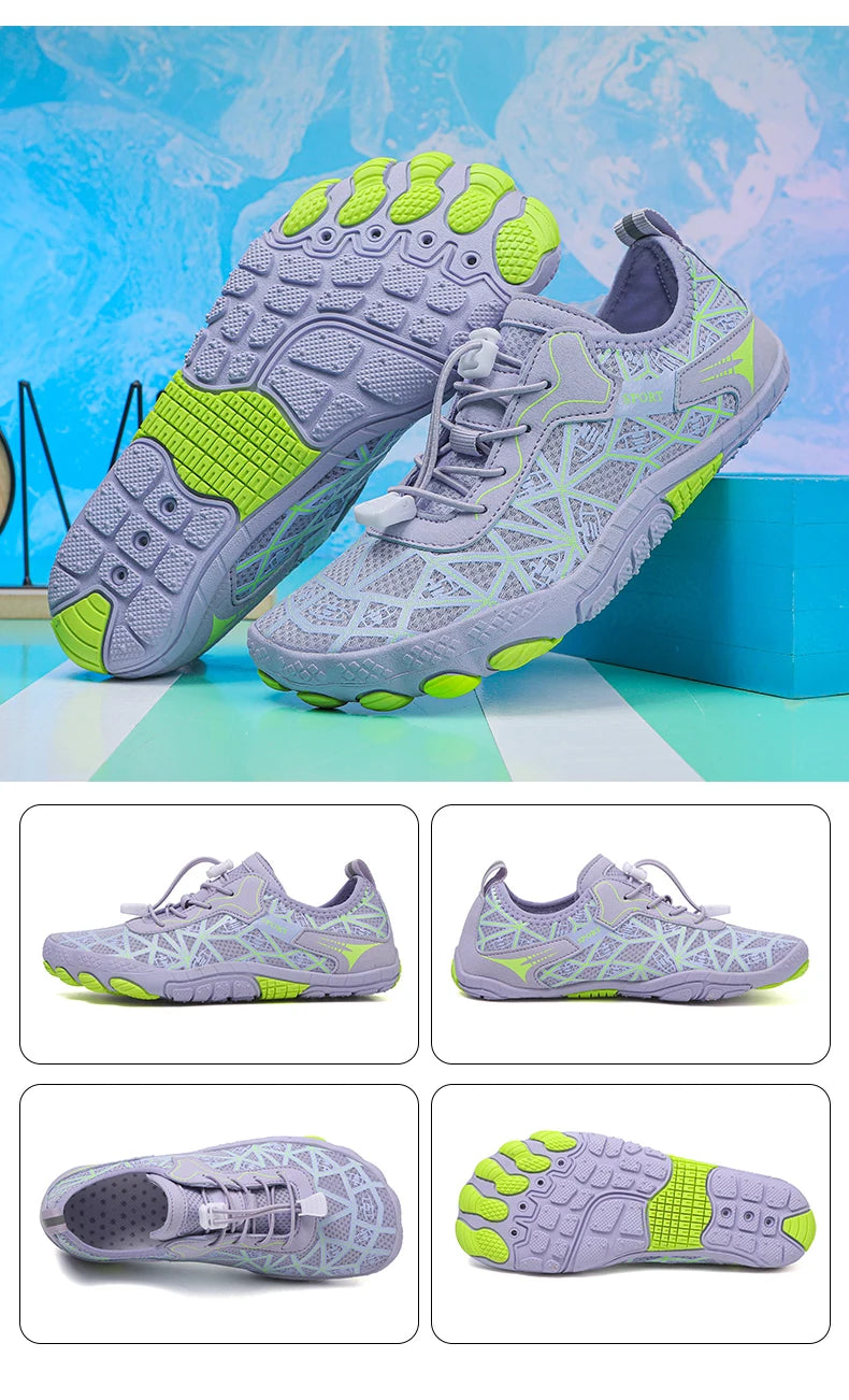 Barefoot Wading Shoes Men Women Mesh Quick-Drying Beach Shoes Outdoor Non-Slip Swimming Shoes Unisex Water Sports Shoes