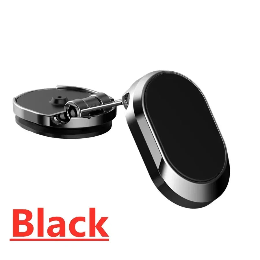 Black magnetic car mount on a white background with 'Black' text.