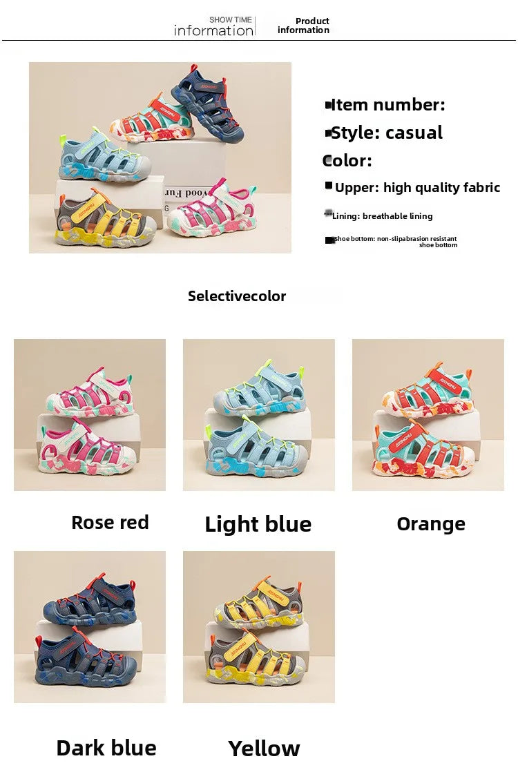 Boys Girls Unisex Sandals Summer Toddler Barefoot Beach Sandals Non-slip Comfort Versatile School Outdoor Water Shoes