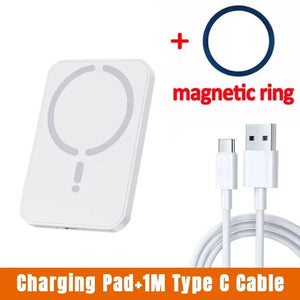 VIKEFON charging pad with magnetic ring and 1M Type C cable on a white background