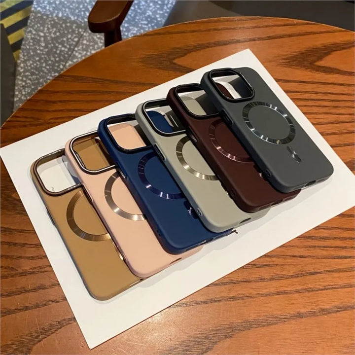 Luxury Matte Laser MagSafe Case for iPhone 16, 15 Pro Max – Ultra-Thin Shockproof Hard Cover in Multiple Colors