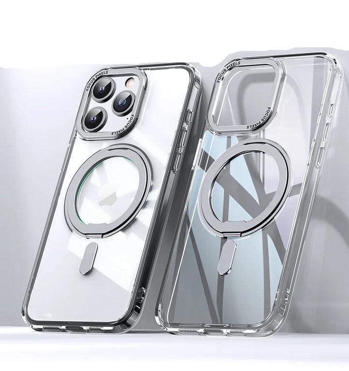 Luxury 360° Rotating Stand Case for iPhone 16 Pro Max, Magnetic Magsafe Ring Holder, Anti-Scratch and Wireless Charging Compatible