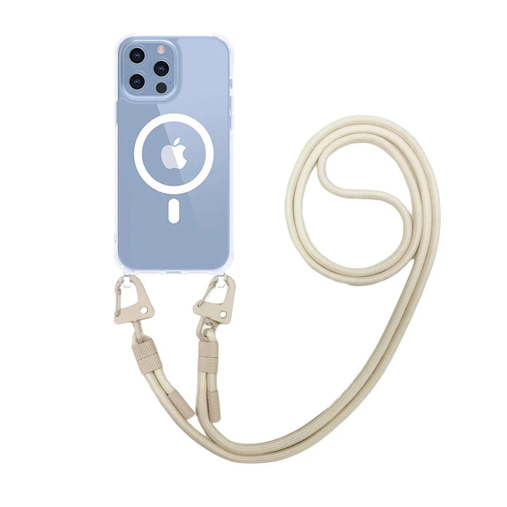 iPhone 11 Pro Max with this sleek Magsafe Magnetic Neck Strap Case. Features wireless charging support, shockproof protection, and a convenient adjustable lanyard for hands-free use.