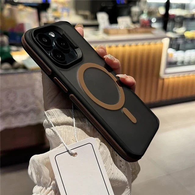 Luxury MagSafe Matte Bicolor Frame iPhone Case – Full-Coverage Shockproof Magnetic Cover for iPhone 11–16 Pro Max