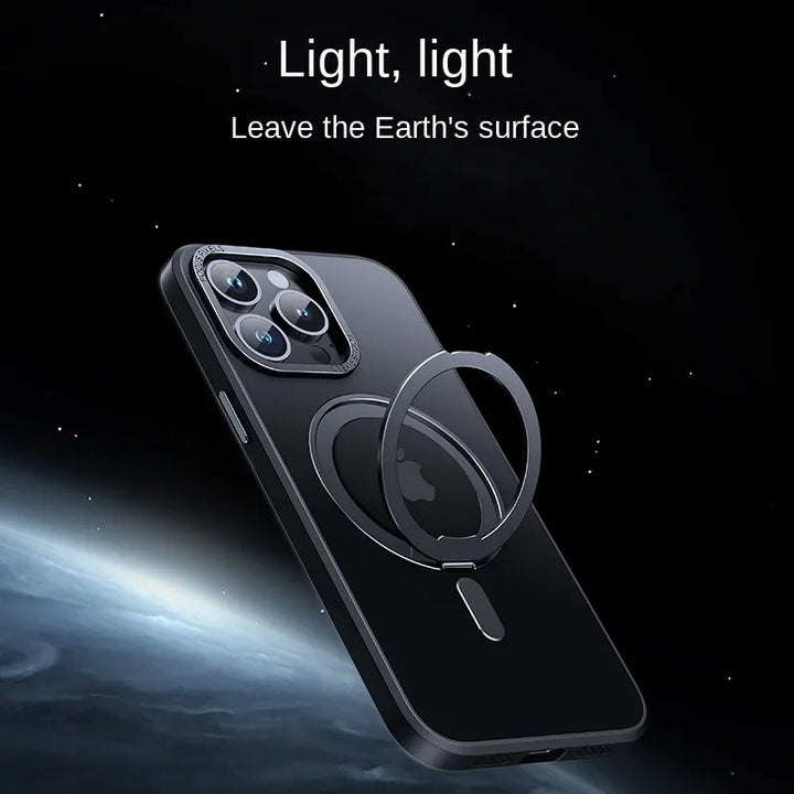 Luxury 360° Rotating Stand Case for iPhone 16 Pro Max, Magnetic Magsafe Ring Holder, Anti-Scratch and Wireless Charging Compatible