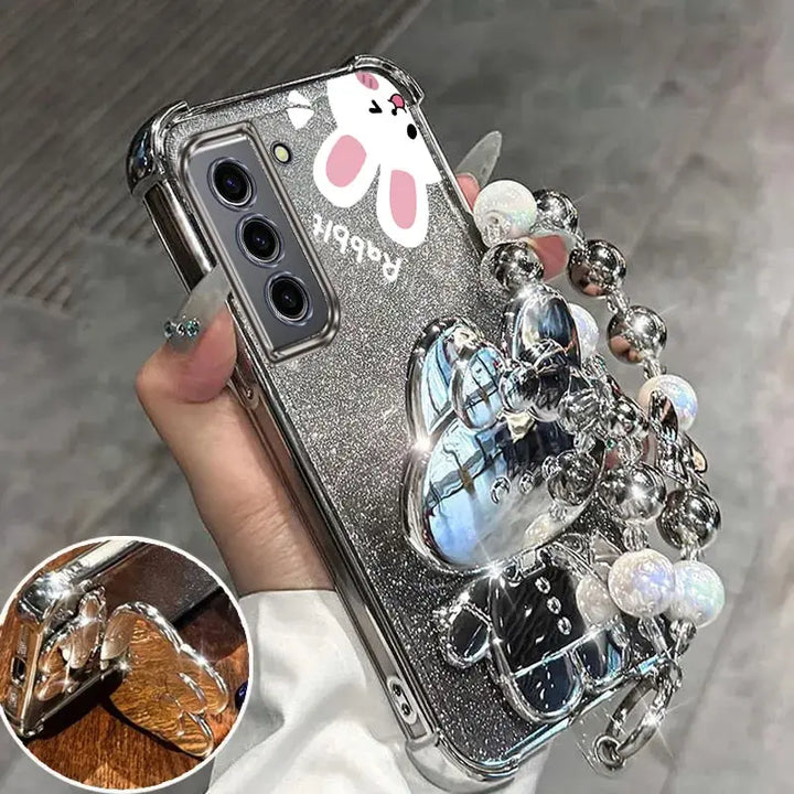 Airbag Glitter Rabbit Holder Case for Samsung S20/S21/S22 Ultra/Plus