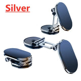 Silver and black cufflinks on a white background with 'Silver' text.