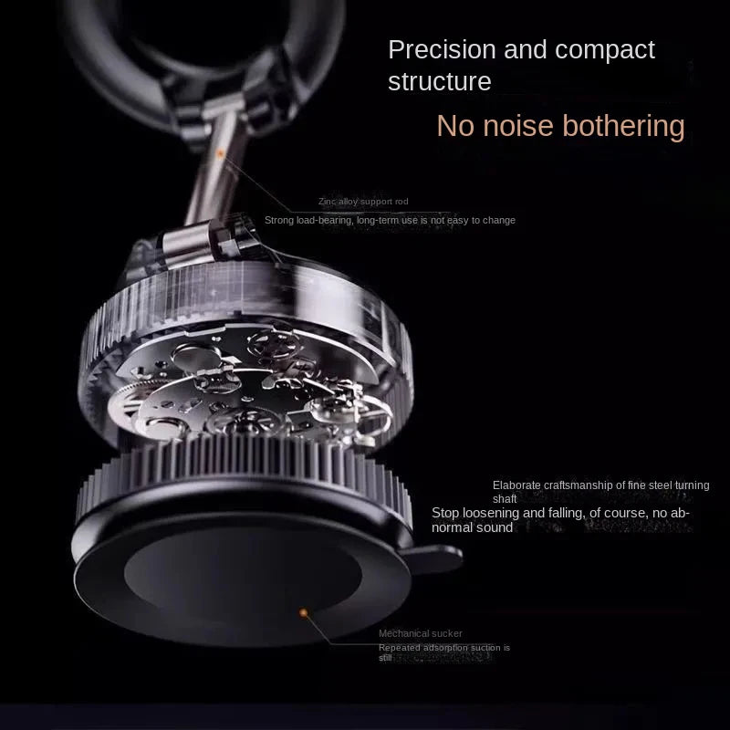 Mechanical device with intricate details on a black background