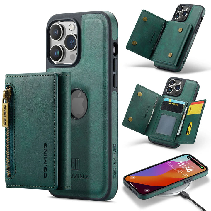 Magnetic Leather RFID Wallet Case for iPhone 11/12/13/14/15/16 Pro Max Plus