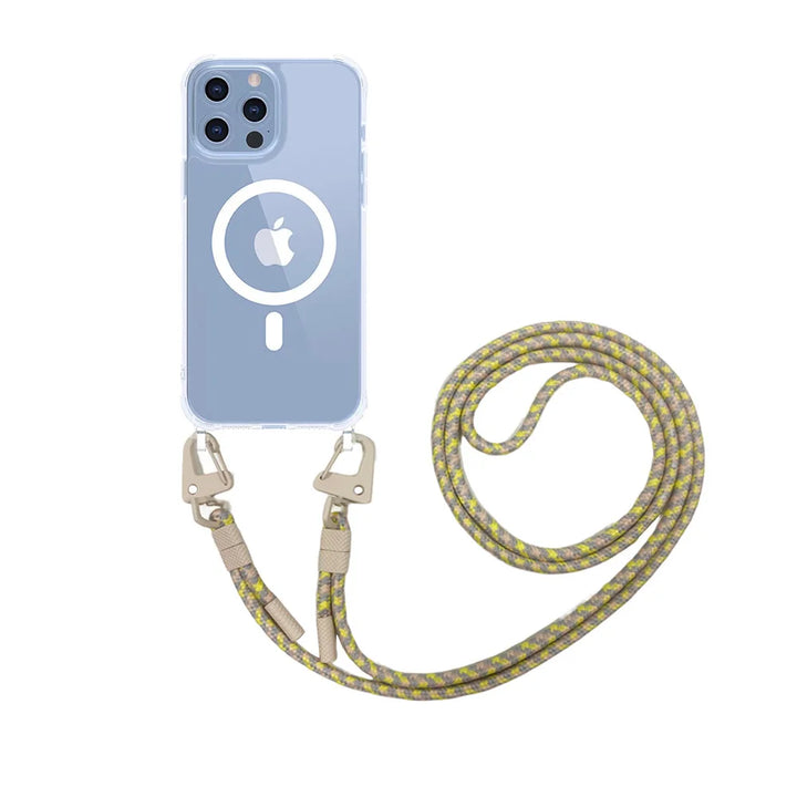 iPhone 11 Pro Max with this sleek Magsafe Magnetic Neck Strap Case. Features wireless charging support, shockproof protection, and a convenient adjustable lanyard for hands-free use.