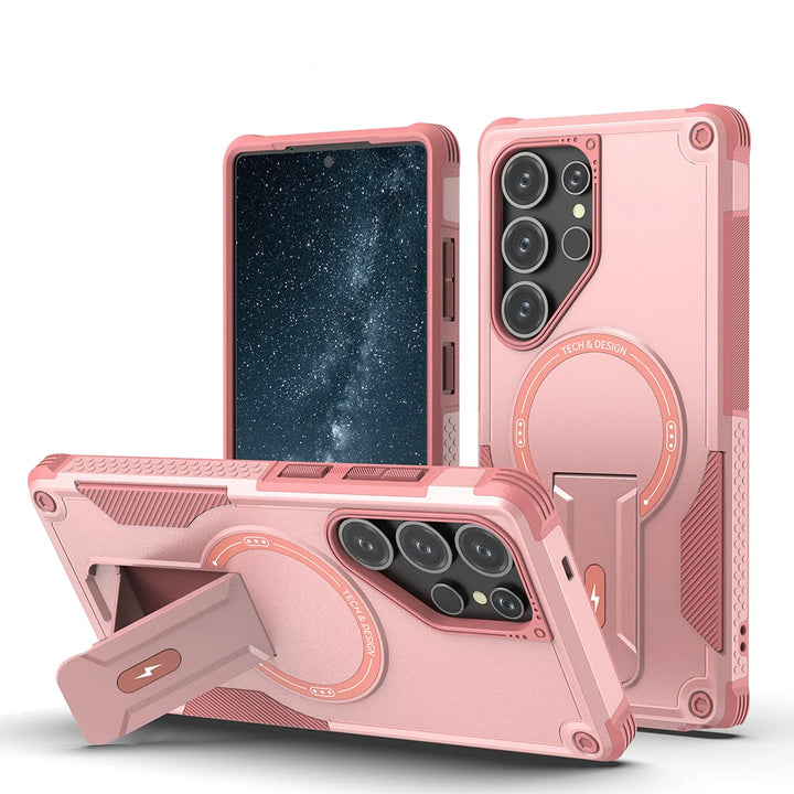 Samsung S25/S24 Ultra Magnetic Armor Case with Folding Stand