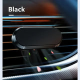 Black car air freshener holder on a car vent with 'Black' text above.