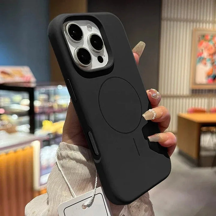 Soft Liquid Silicone Magnetic iPhone Case – MagSafe Compatible Shockproof Cover for iPhone 11–16 Pro Max