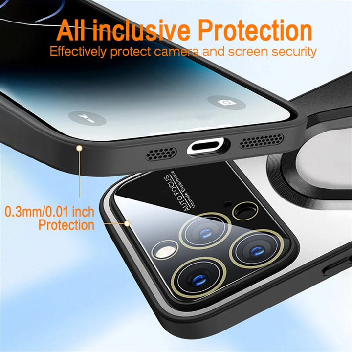 Matte Bumper Magnetic iPhone Case for 11–16 Pro Max – Shockproof, Wireless Charging, Camera Protection Cover