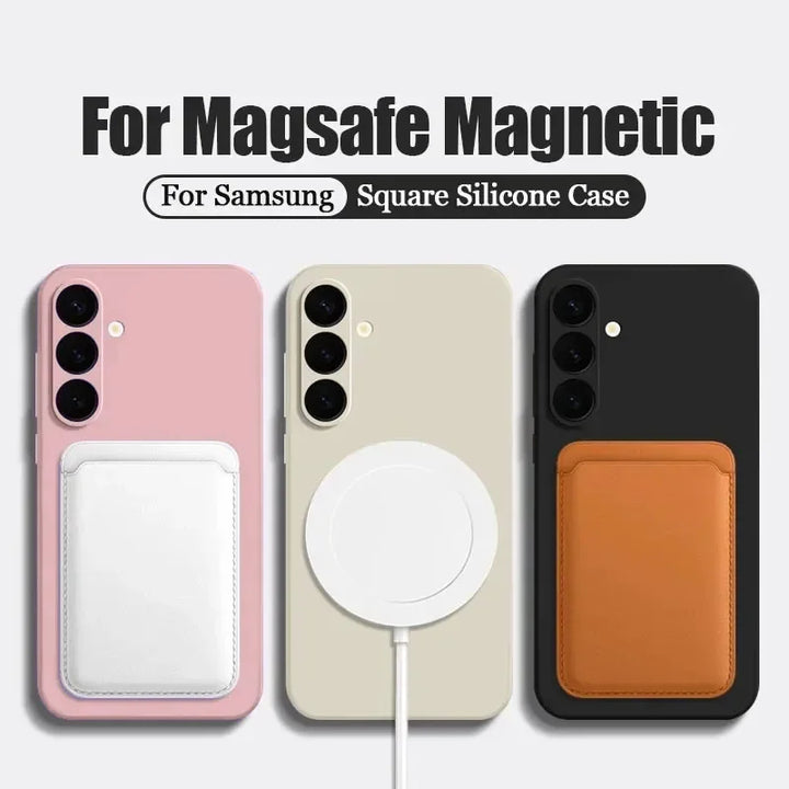 Premium Liquid Silicone MagSafe Case for Samsung Galaxy S25 Ultra – Shockproof & Wireless Charging Compatible