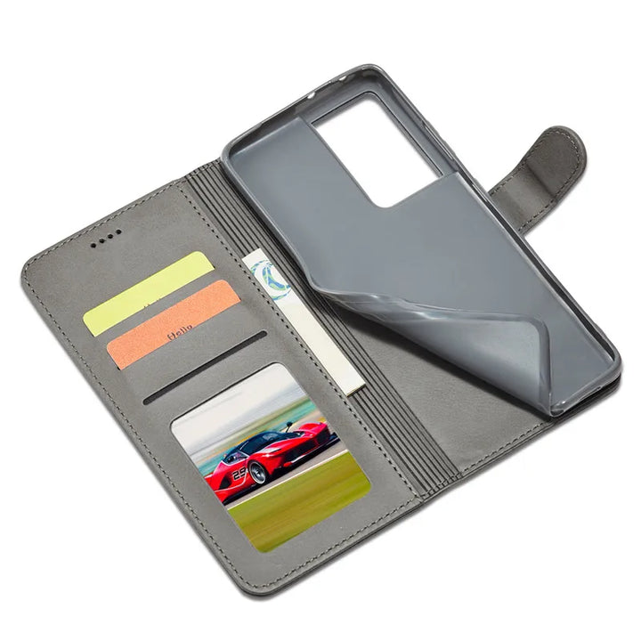 Magnetic PU Leather Flip Case for Samsung Galaxy S20-S24 Series – Premium Shockproof and Wallet Cover with Soft TPU Inner