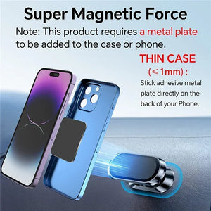 Phone case with magnetic attachment feature on a blue gradient background