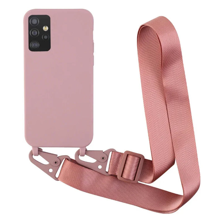 Soft Crossbody Lanyard Case for Samsung Galaxy A12-A72, Anti-Scratch Plain Design